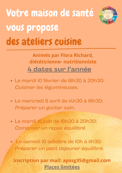 Les ateliers culinaires de la Maison de Santé